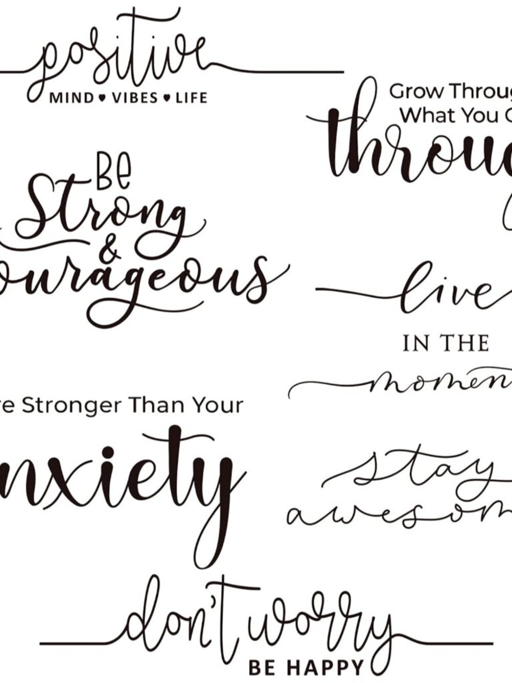 5 Sheets Affirmation Wall Decals Peel and Stick,Don't Worry